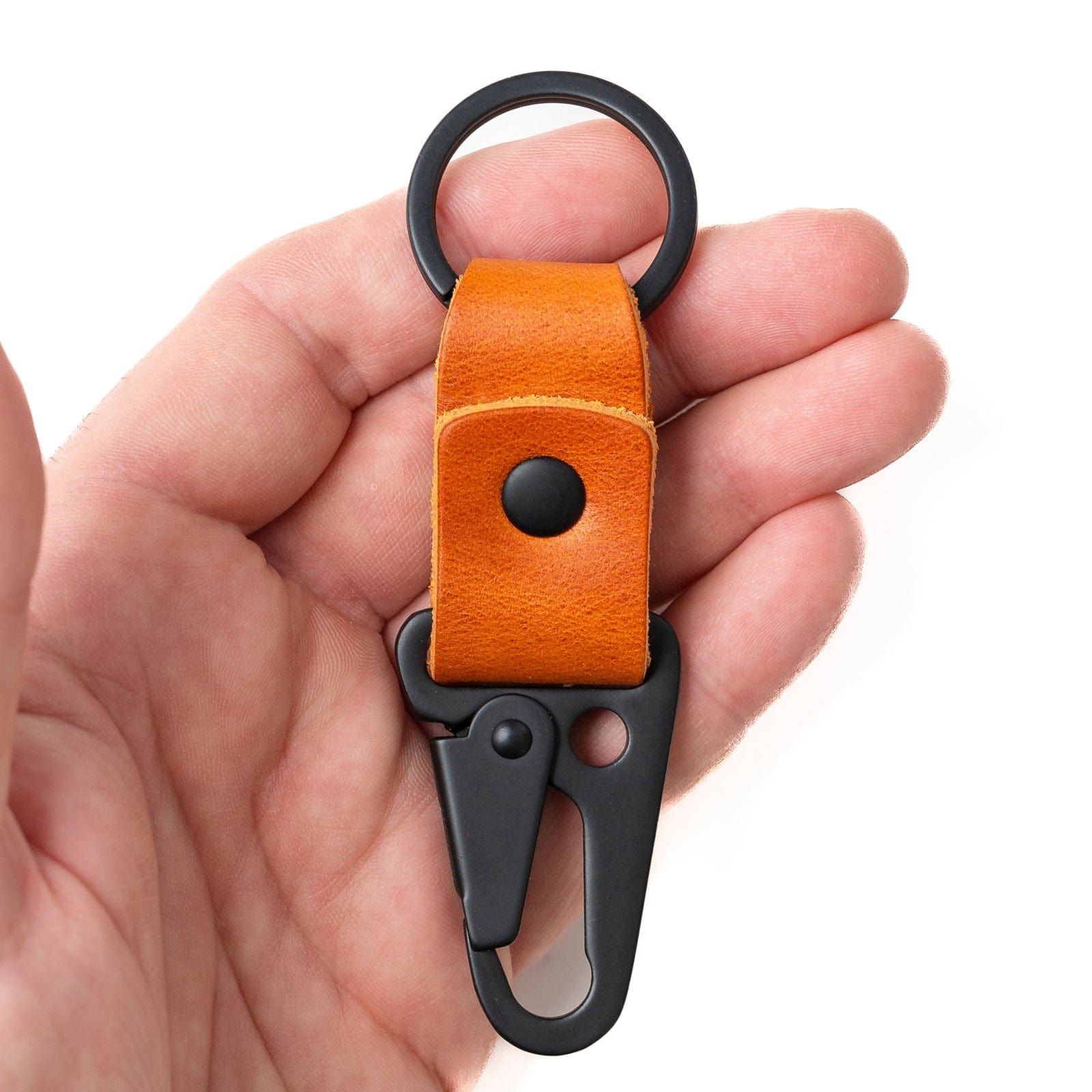Leather Clip Keychain - English Tan Popov Leather