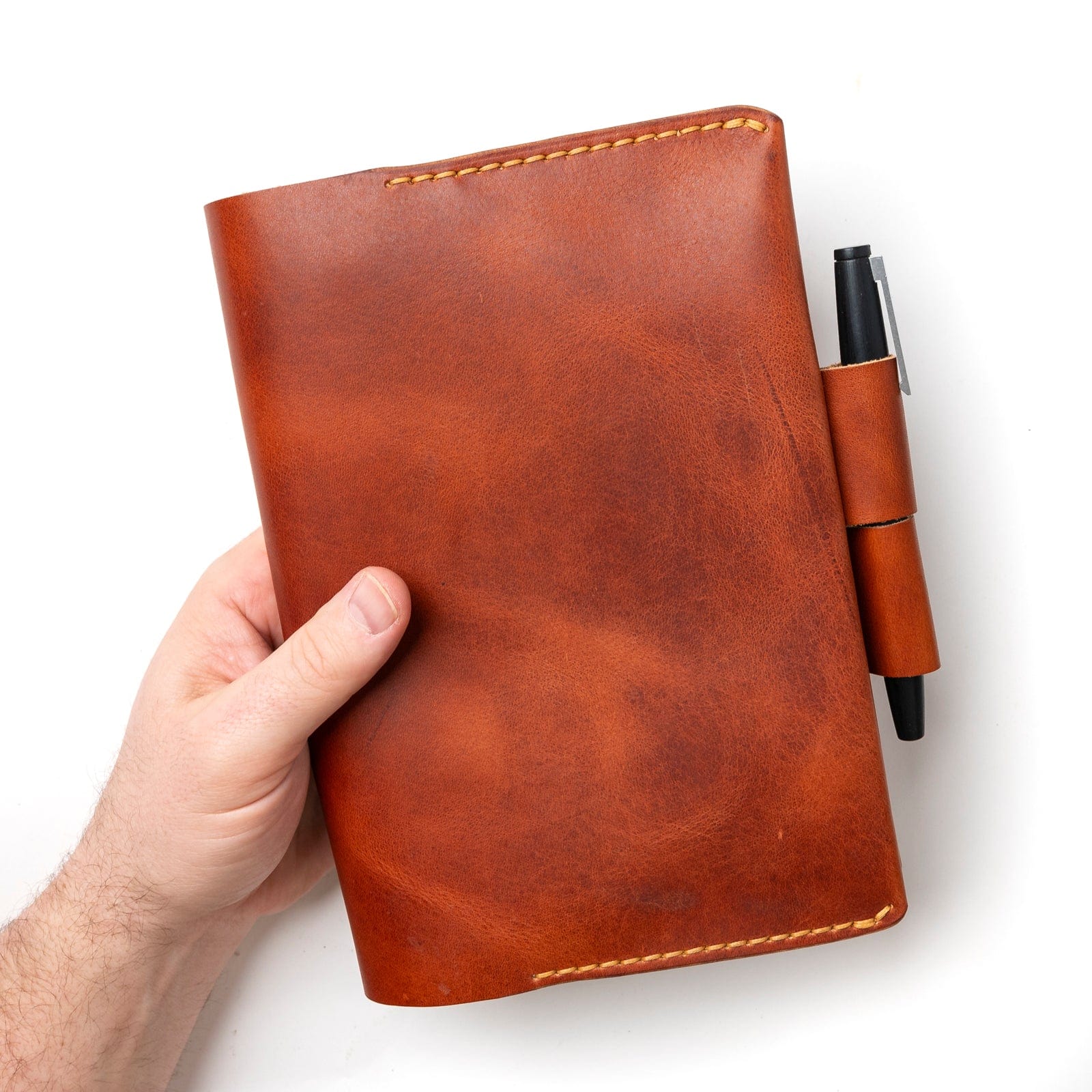 Leather Rhodia A5 Notebook Cover - English Tan Popov Leather